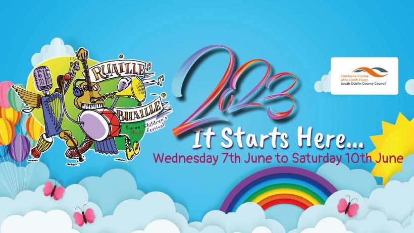 Another wonderful Artscope production - don't miss #RuailleBuaille Lucan Children's Music Festival on 7th- 10th June!
Listen Learn and Have Fun! Music events for 0 – 13 year olds + their adults, in Parks, Playgrounds, Schools &amp; Libraries
Funded by <a href="/sdublincoco/">SDCC</a> 
<a href="/CruinniuSDublin/">Creative Ireland South Dublin</a>