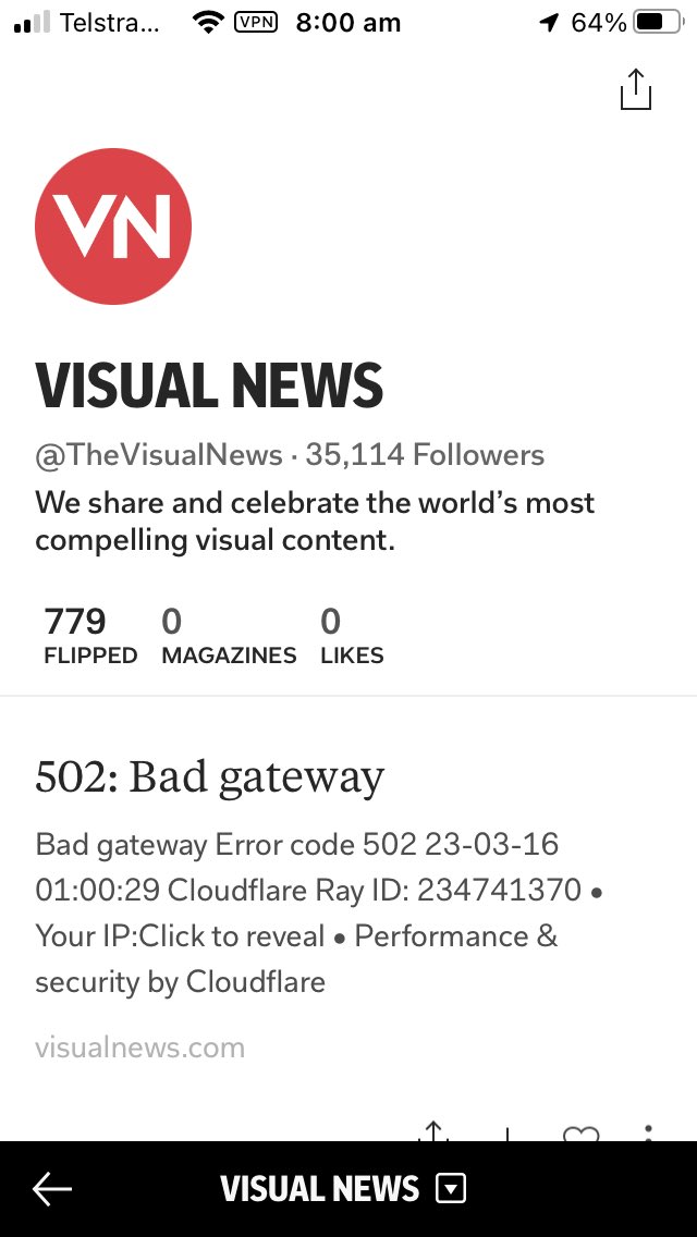 RiczWest's tweet photo. ⁦@thevisualnews⁩ - this is what people see in ⁦@Flipboard⁩ #epicfail https://t.co/MERKY41EYc