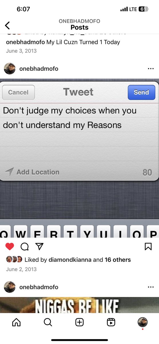 OneBhadMofo's tweet photo. Posted 2013<IG &amp; True for the Current! 

“Don’t Judge My Choices When you don’t understand my Reasons” https://t.co/AYSuxlkAdP