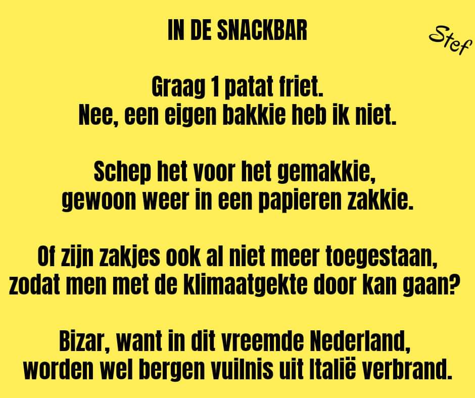 #patat #friet #snackbar #afval #milieu #Nederland #vuilnis #papier #klimaatprotest #klimaat #snack