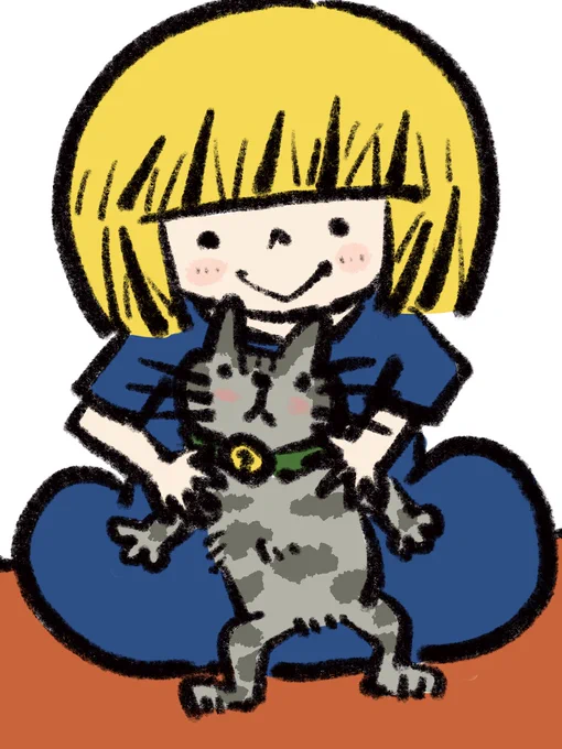 立てたニャ。              #絵 #イラスト #猫 #ネコ 