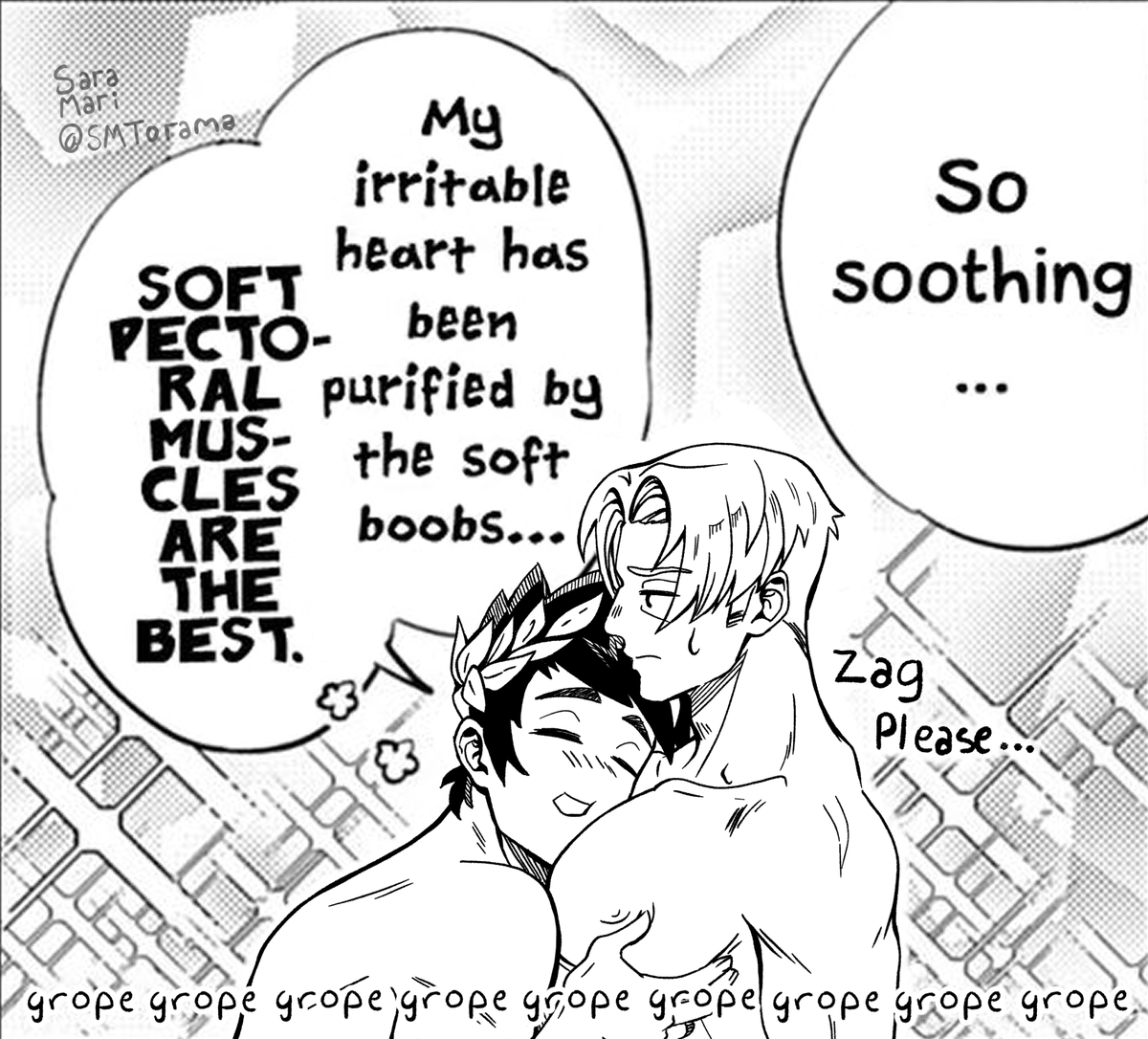 Manga panel redraw with Thanzag 🍈🍈 Than's boobas have healing properties