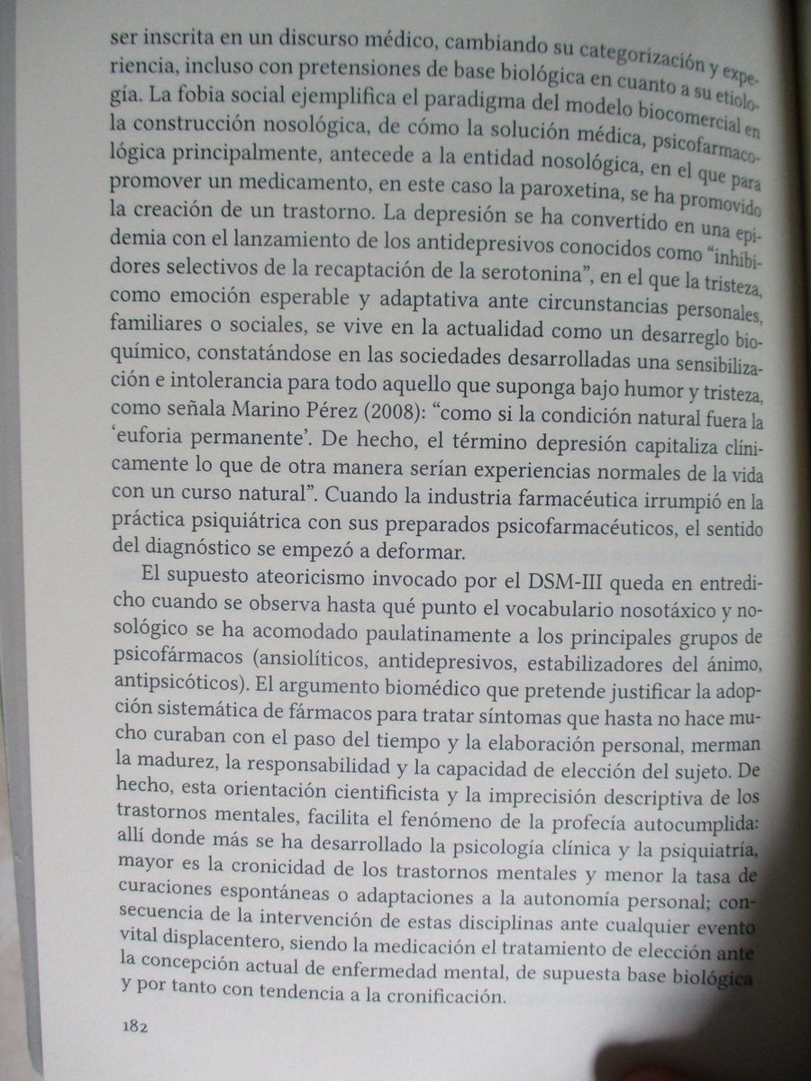 DadoEdiciones's tweet photo. Desde el DSM III la nosología se ha ido adaptando paulatinamente a los principales fármacos. Incluso se crean trastornos a la medida de algunos de ellos. La imprecisión  al describirlos favorece la profecía autocumplida.

Sinopsis y prólogo del libro https://t.co/Jfzk1JRPiI https://t.co/8sLWYvq3Tn