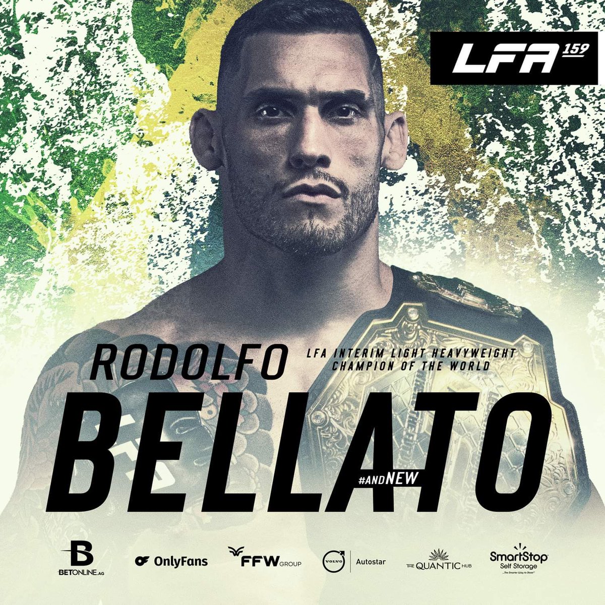 LFAfighting's tweet photo. Congrats to #RodolfoBellato on winning the @LFAfighting Interim Light-Heavyweight Title in the Main Event of #LFA159! 👑
#𝐚𝐧𝐝𝐍𝐄𝐖 🇧🇷
@BetOnline_AG
@OnlyFans
@RealFlexCBD
@TheMMAShark
@TeamSmartStop
@Caragua_Oficial
@UFCFightPass https://t.co/N4KS7usoaB