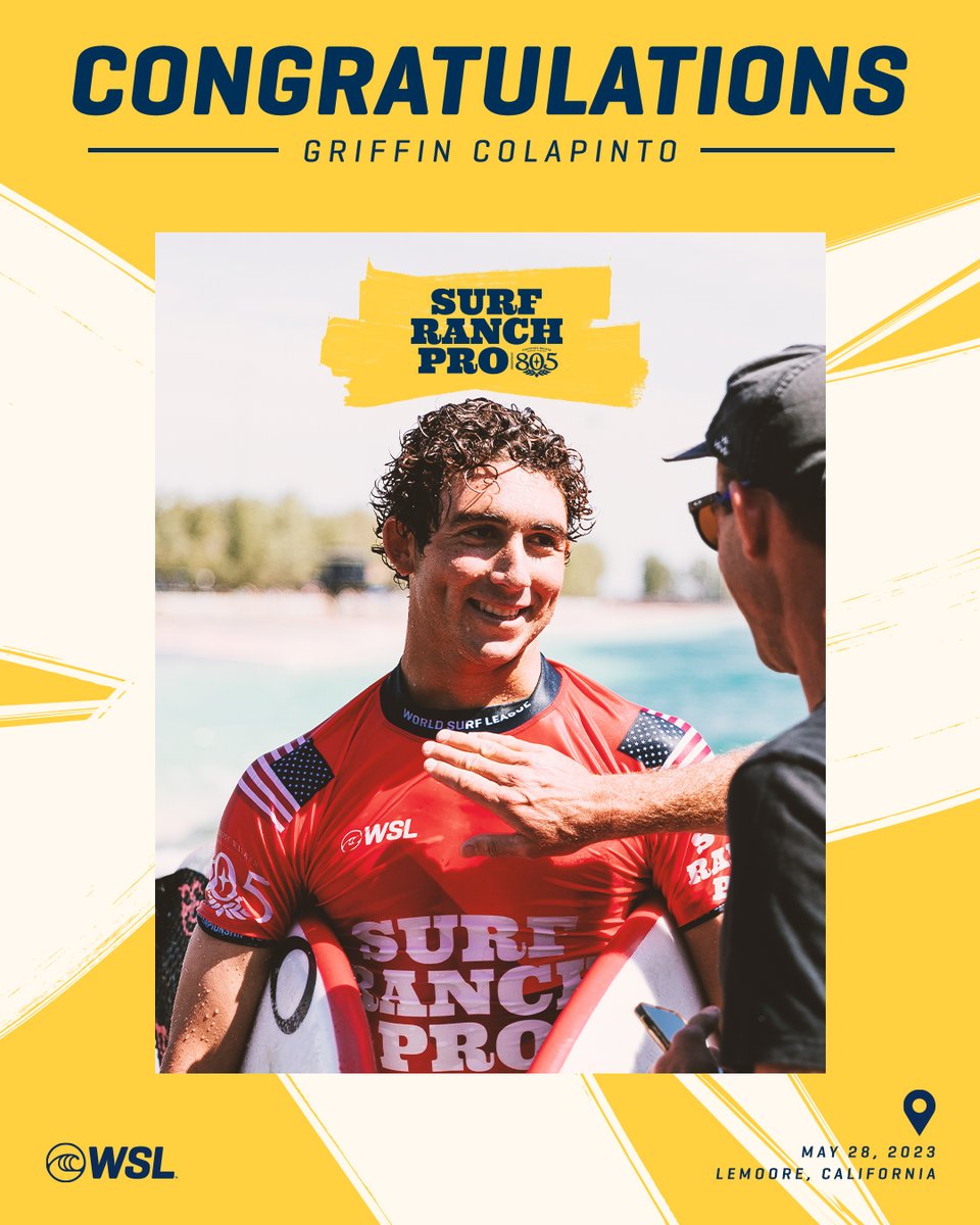 Congratulations to #SurfRanchPro winner #GriffinColapinto 🏆

@805Beer