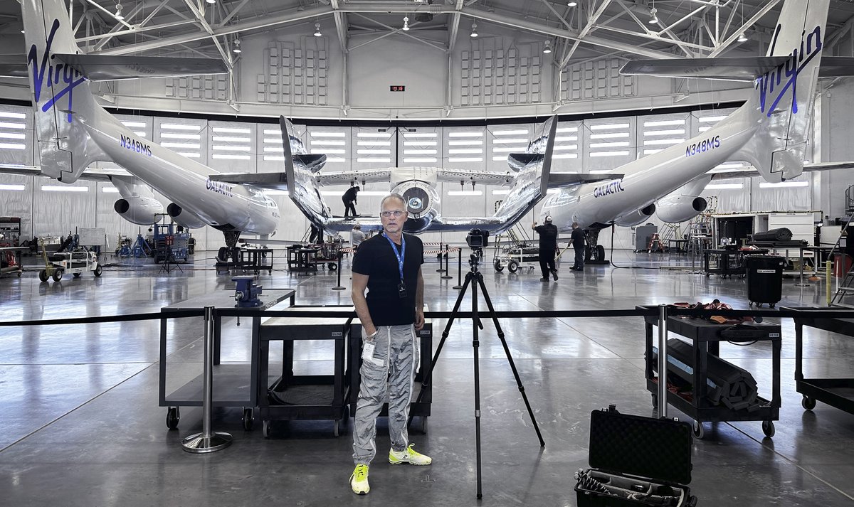 Shooting at the Virgin Galactic hangar a day before VSS Unity´s successful flight to space this week.