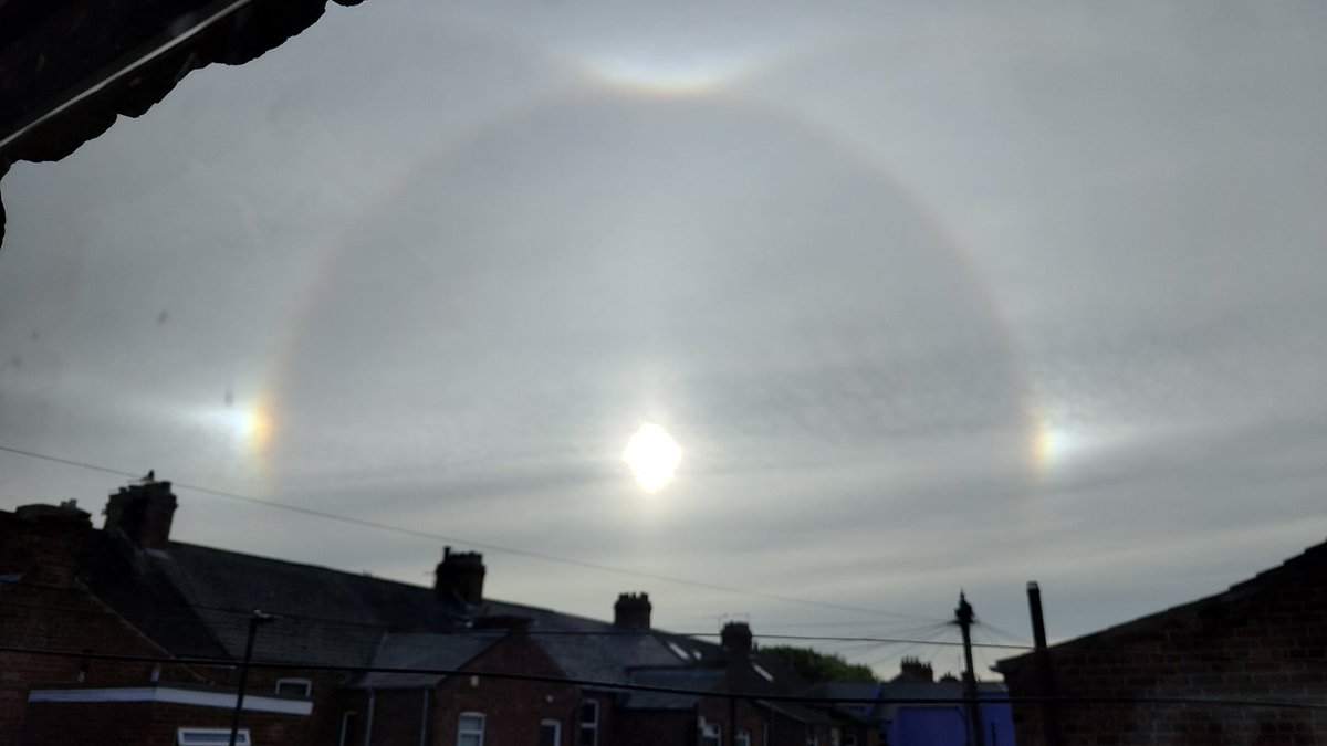 Sundogs over Whitley Bay. Now! Go look!