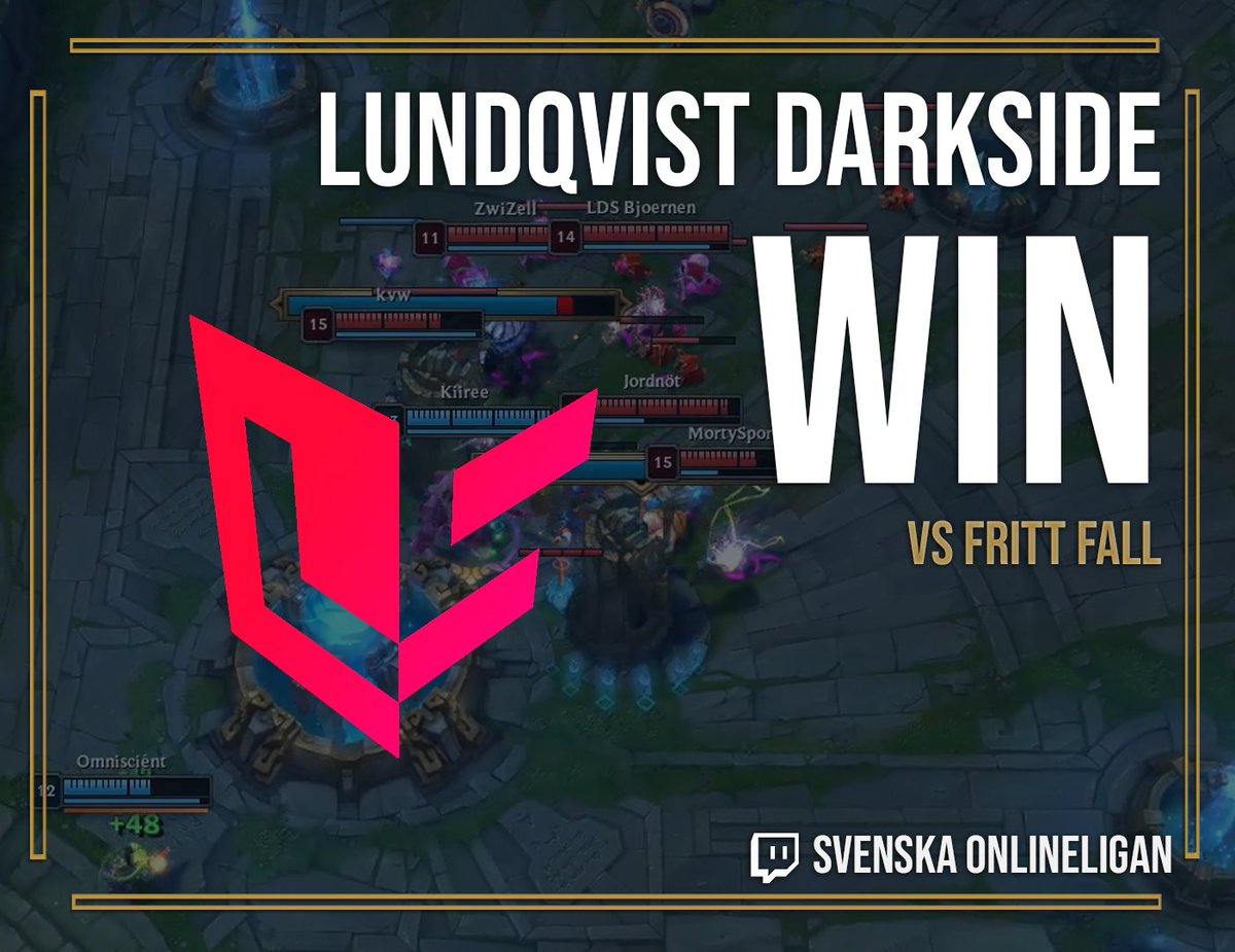 RIVALSLEAGUELOL's tweet photo. Det är riktiga 🔥 BANGER 🔥 games idag - @LightsideSWE [Darkside] vinner andra gamet mot #FrittFall och det står nu 1-1 i mötet som bestämmer vilket lag som blir MÄSTARE i division 2 i säsong 6!

Blir det Darkside eller Fritt Fall som tar hem titelt? 
Häng med ⬇
📺 https://t.co/o9qV4Wr5UW

#SOLS6 #SOLPlayoffs 🌞