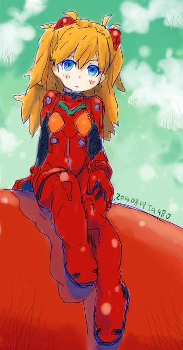 弐号機対量産機の話をしたので過去エヴァ絵 
