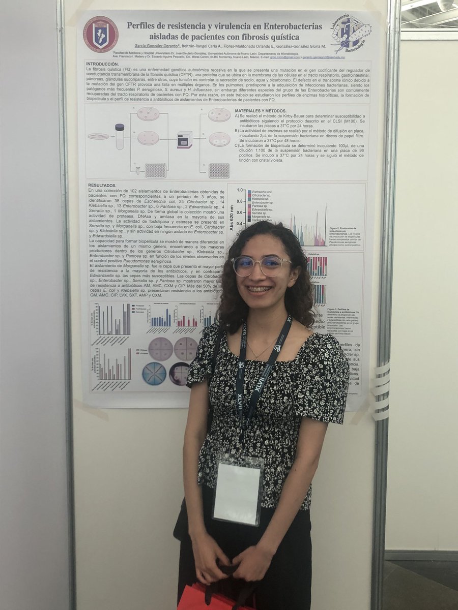 Grdomicro's tweet photo. Participación en el XLVII congreso de la @AMIMC8 en la categoría de microbiología clínica con el trabajo titulado “Perfiles de resistencia y virulencia en Enterobacterias aisladas de pacientes con fibrosis quística”.

Nos vemos el próximo año!🧫 #labdbacter https://t.co/sdezrdhzZw