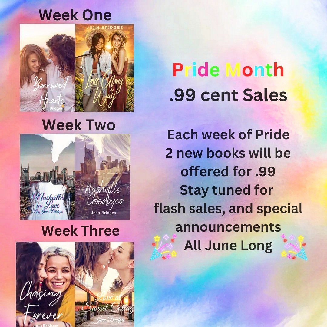 June is almost here🌈! 🎉🎉Stay tuned for .99 cent sales,  flash days, and some special announcements about what stories I have coming up 🥳🥳
#amwriting  #amwritinglesfic #lesfic
#sapphic #sapphicbooks #sapphicreads #sapphicfiction #wlw #wlwbooks #wlwreads #wlwfiction