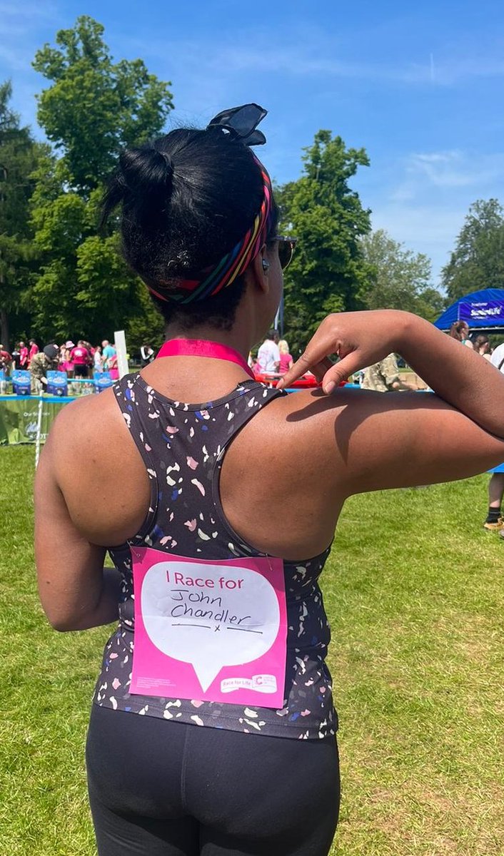 chandlerlou's tweet photo. Proud to complete my 11th #RaceForLife in aid of @CR_UK 

Well done to all the runners, walkers, joggers and volunteers who participated today 

#FeelGoodDoGood https://t.co/sNZL9dbTCC
