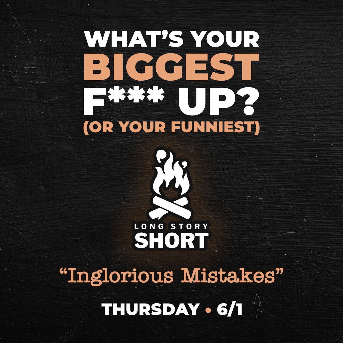 It's a question worth considering. Head to Thorn St Brewery on Thursday night for LONG STORY SHORT and share your most "Inglorious Mistakes."
