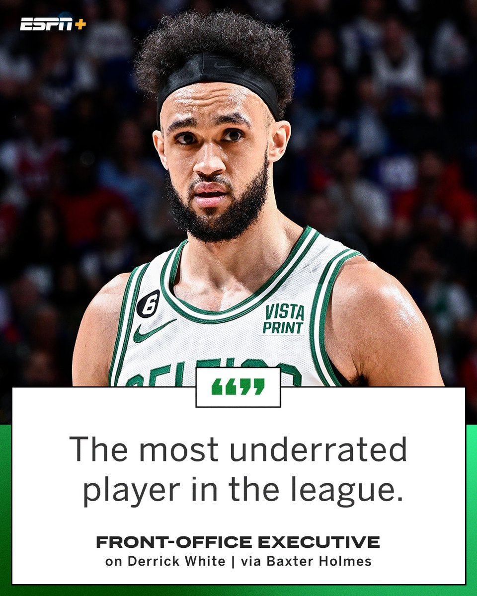 ESPNNBA's tweet photo. .@Baxter writes about the savior of Game 6, Derrick White 💪

More on @ESPNPlus 🔗 https://t.co/7mHpvWFrbU https://t.co/iw4q8dhXP6