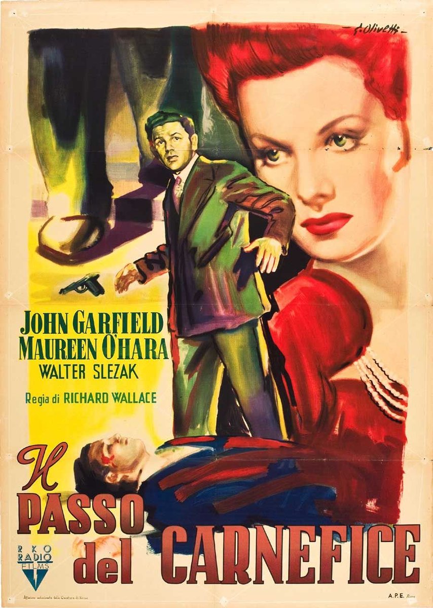 Split decision on THE FALLEN SPARROW (1943), last night’s #NoirAlley feature. Admired the film’s paranoid vibe more than its artificial plot. 

Below: The Italian-release poster, brought to life by artist Giorgio Olivetti's radioactive color palette.