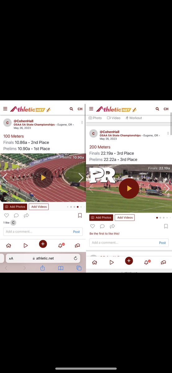 hall_cohen's tweet photo. Happy to say yesterday in state I PR’d in the 100 and 200 and got 2nd and 3rd. Also shout out to the 4x1 and 4x4 we got 3rd in the 4x1 and 8th In the 4x4. @Run4Ducks @CoachCawley @UWTrack @WOU_XCTF @CoachOGB @IdahoTrack https://t.co/VHtVUc7SZd