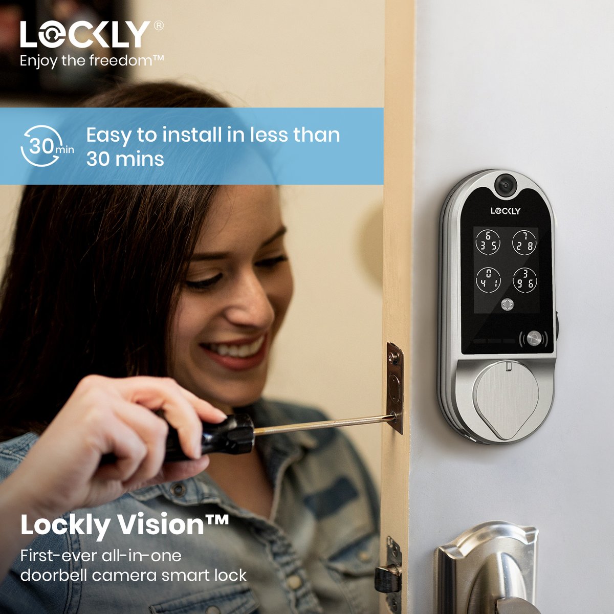 meetlockly's tweet photo. π Upgrade Your Home Security in Under 30 Minutes with a Lockly Visionβ’ Smart Lock! Vision is the revolutionary smart lock with an HD video doorbell. Get real-time HD video to your phone, 2-way voice, and secure SD card storage.
More: https://t.co/WGohVbZ4AX
#LOCKLY #smartlock https://t.co/CUd6pIESIW