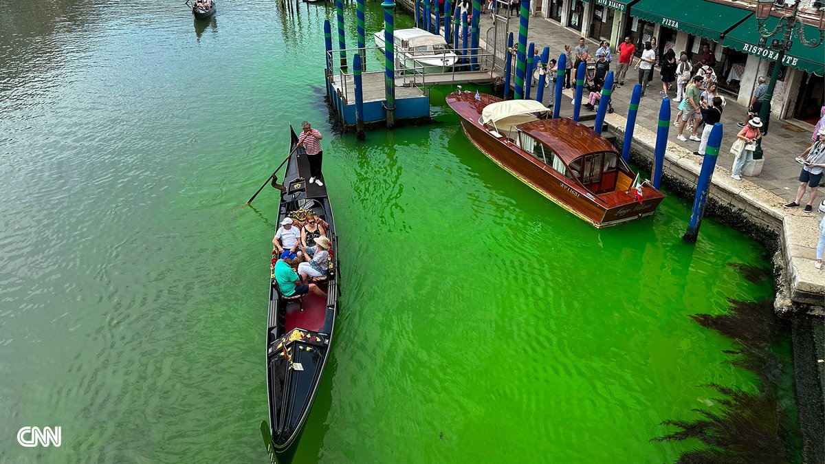 Venice authorities investigate after canal turns fluorescent green cnn.it/3qeHnOC