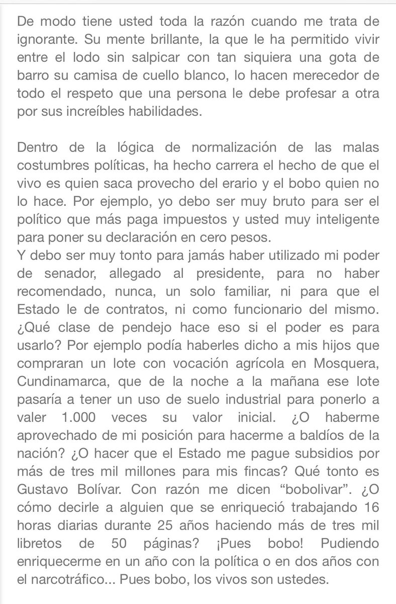 Gustavo Bolívar tweet media