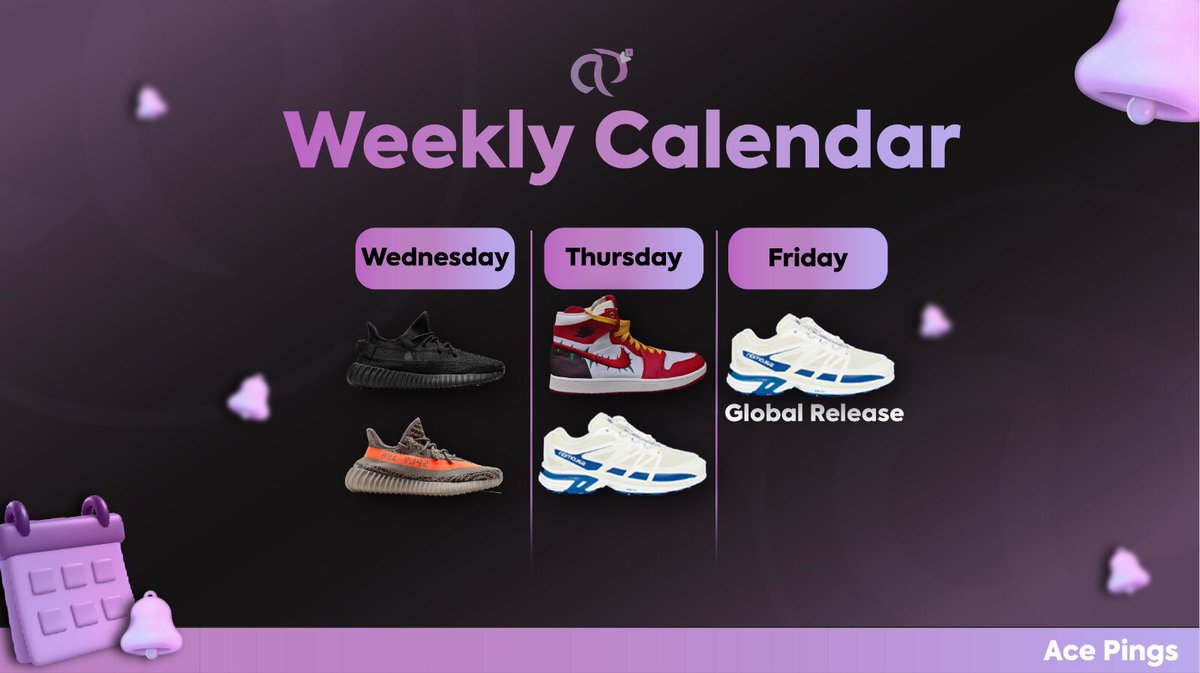 Some releases worth keeping an eye out for, for the week ahead! 💰

Join AcePings today - Link in bio

#yeezy #tayanataylor #release #upcoming #upcoming #sneakerhead #fashion #financialfreedom #nike #reselling #reseller #ukcookgroup