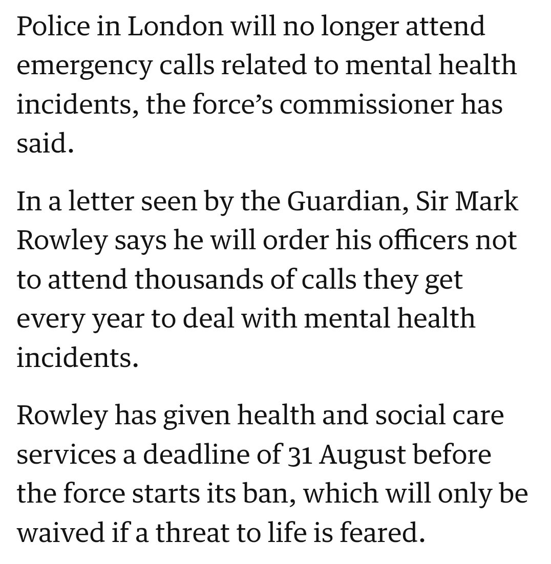 Brick_Cop's tweet photo. For those who don’t know, we attend a #MentalHealth call every four minutes because the call poses a threat to life.

So, this sadly means pretty much nothing.

We need a better #MentalHealth emergency and medical service for all.

Not Cops turning up because no one else will. 🚨 https://t.co/SrhVo1R5U5