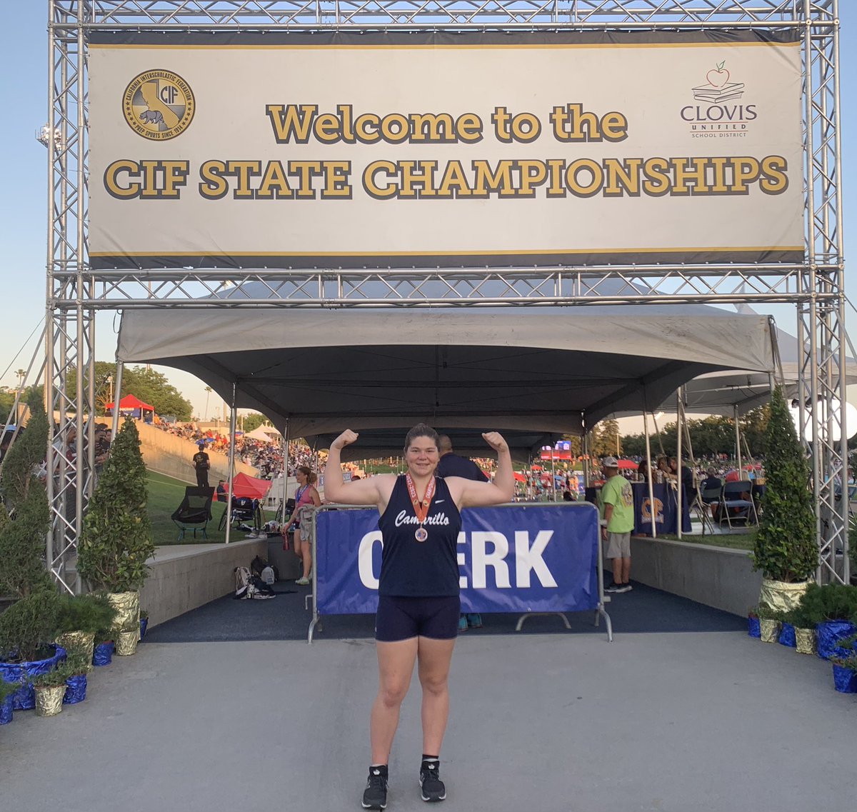 Trinity Tipton Camarillo’s Super Sophomore ended her Outstanding year metaling at CIF State Championships in the Discus. Trinity also made it to the State Championships in Wrestling. @vcspreps @CamHighAthletic @EliavAppelbaum @ScorpAthleticBC @CamarilloAcorn