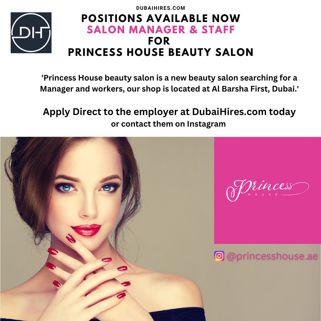 DubaiHires's tweet photo. Beauty Salon Manager and Staff required for new beauty salon in Barsha 1, Dubai.
.
.
#beautysalondubai #beautysalonjobs #jobsindubai #dubaijobs #dubaijobseekers #uaejobs #dubailifestyle #dubailife #workindubai #dubaicareers #dubaihires #beautyjobs https://t.co/6TvB9ORc9S