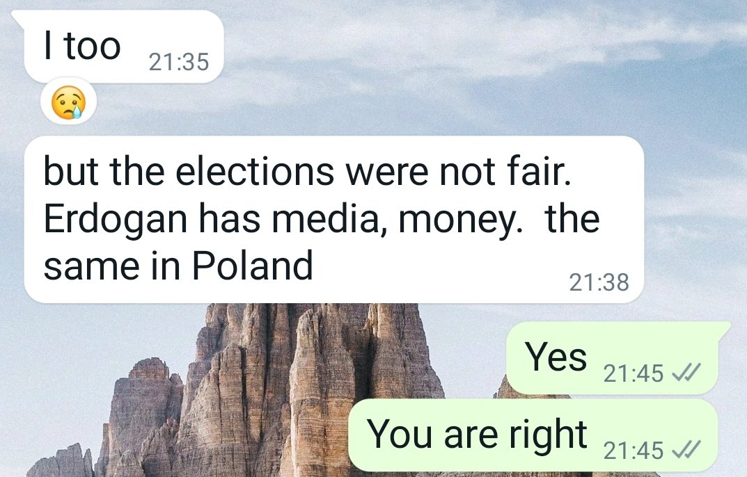 Polonyada ki arkadasim anlamış. Bu halk anlamadi...