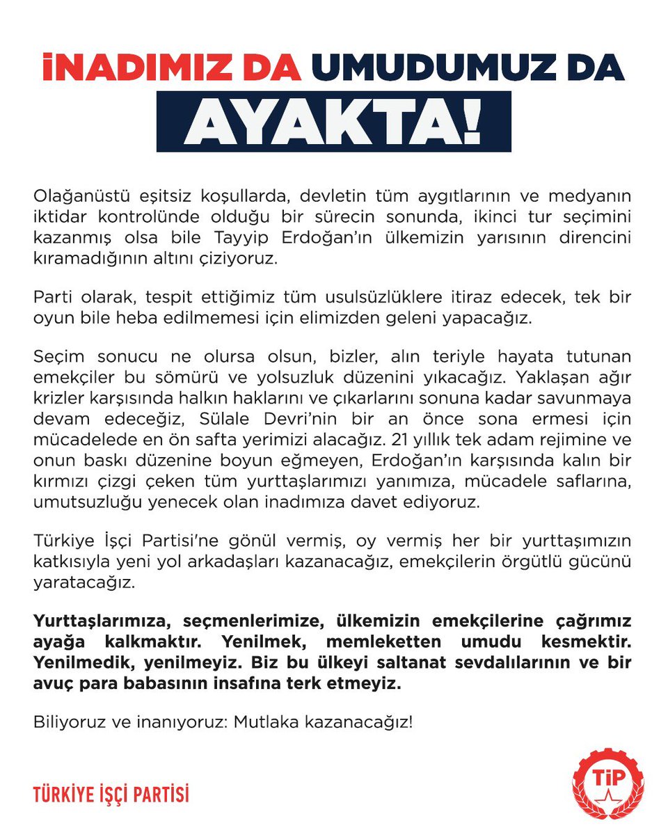 İnadımız da umudumuz da ayakta!