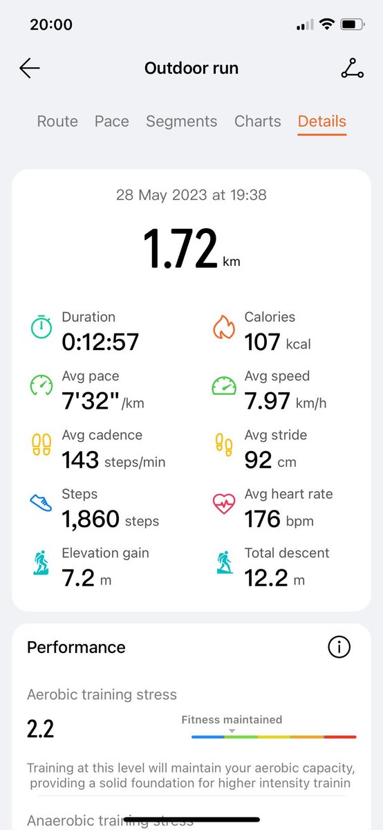 devadam88's tweet image. Day 7 of #100DaysOfRunning

Pushed it beyond 12 minutes today and went a little further than yesterday. 

Target is minimum 12 minute runs from tomorrow until the following week, where I increment it by a minute.