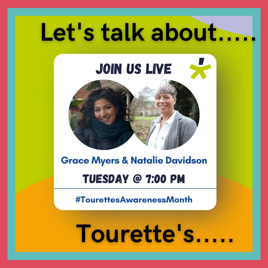 Delighted to announce our fourth IG LIVE guest for next week.....the incredible @tourettesteach Natalie will join us to talk to Grace about how she lives with and manages her Tourette's at work as a teacher, and at home, plus fill us in on her latest Channel 5 documentary.
