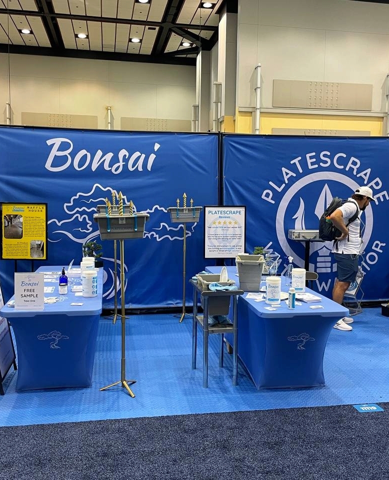 PlateScrape's tweet image. Our #2023RestaurantShow set up with @Bonsai_Clean 🧼! Such a wonderful experience!😊 #CleanDishes #RestaurantTech #EcoCleaning #SustainableKitchen