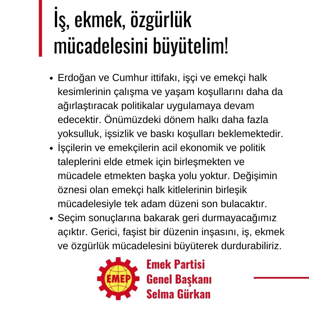 Tek adam düzenini halkın birleşik mücadelesi yıkacak! İş, ekmek, özgürlük mücadelesini büyütelim!