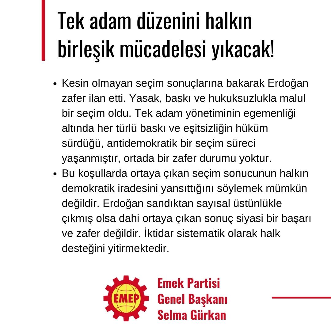emekpartisi's tweet photo. Tek adam düzenini halkın birleşik mücadelesi yıkacak! İş, ekmek, özgürlük mücadelesini büyütelim! https://t.co/1vRXg76gIT