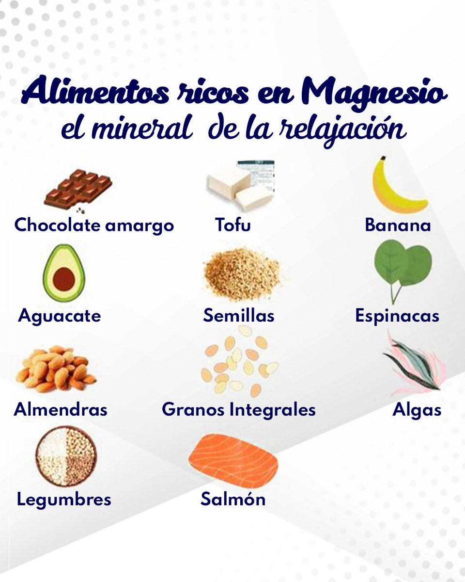 valnaturalvzla's tweet photo. Hoy les compartimos esta LISTA DE ORO: Alimentos más ricos en #MAGNESIO

El magnesio es uno de los minerales más importantes y VITALES para tener una buena salud:

👉 Clave en la función muscular 
👉 Mejora el sistema nervioso
👉 Reduce los niveles de azúcar en sangre y muchísimo https://t.co/xLNv19foMa