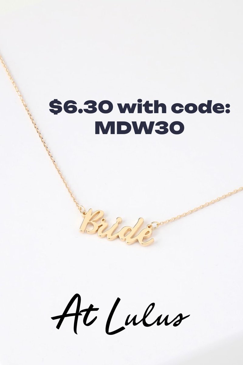 Bride gold necklace on sale at Lulus. Use code: MDW30

See more:

ltk.app.link/tVy1TapZaAb

#bridegift #bacheloretteparty #bridaljewelry #bridalaccessories #wedding