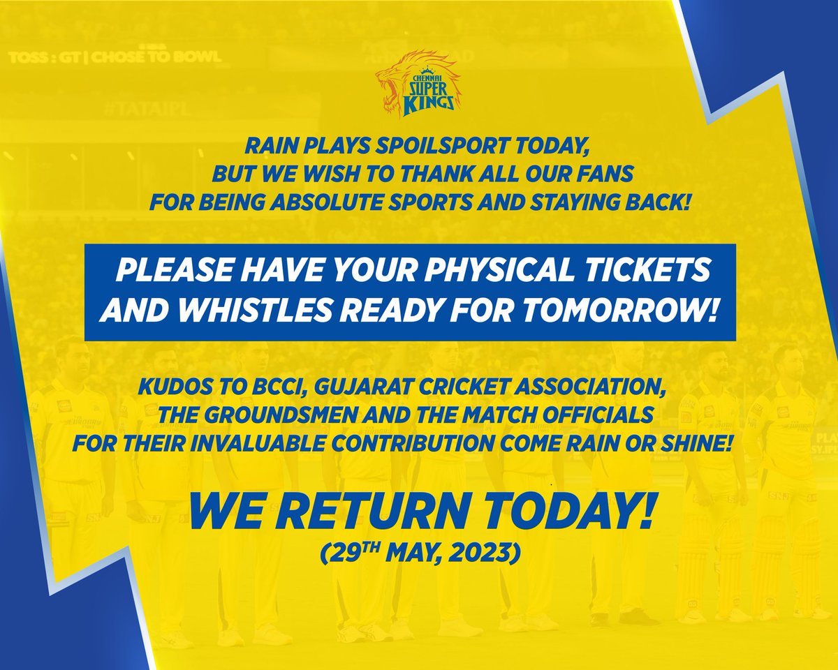 To everyone involved in the final with #Yellove ... 

#CSKvGT #WhistlePodu #Yellove 🦁💛