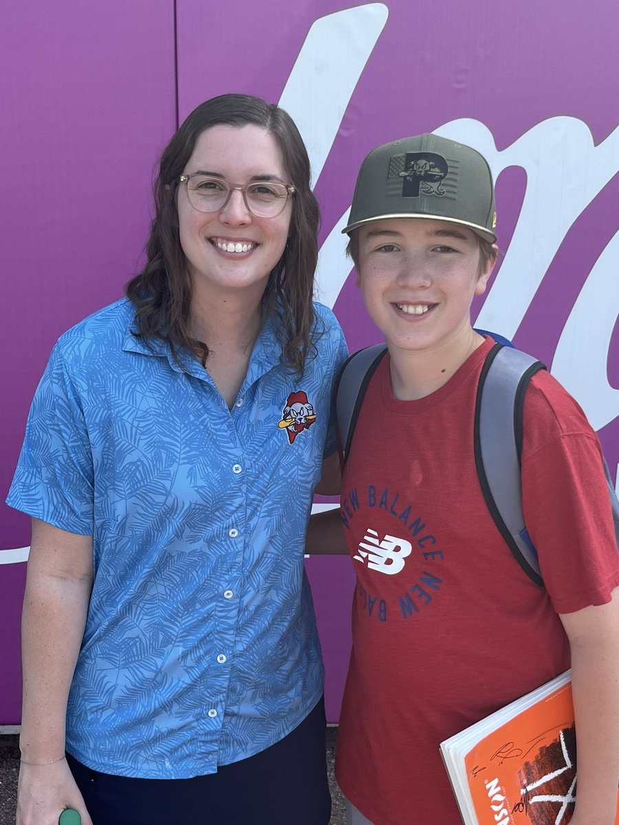 sinc45's tweet photo. It’s a good day at Hadlock when you get your picture with Emma!!  @PortlandSeaDogs https://t.co/bLQGS0n0sd