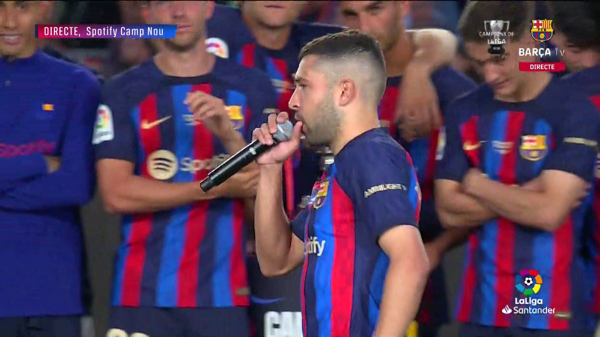 Jordi Alba in tears: 'I'd like to pay tribute to Tito Vilanova, who signed me in 2012... We will always remember you.'