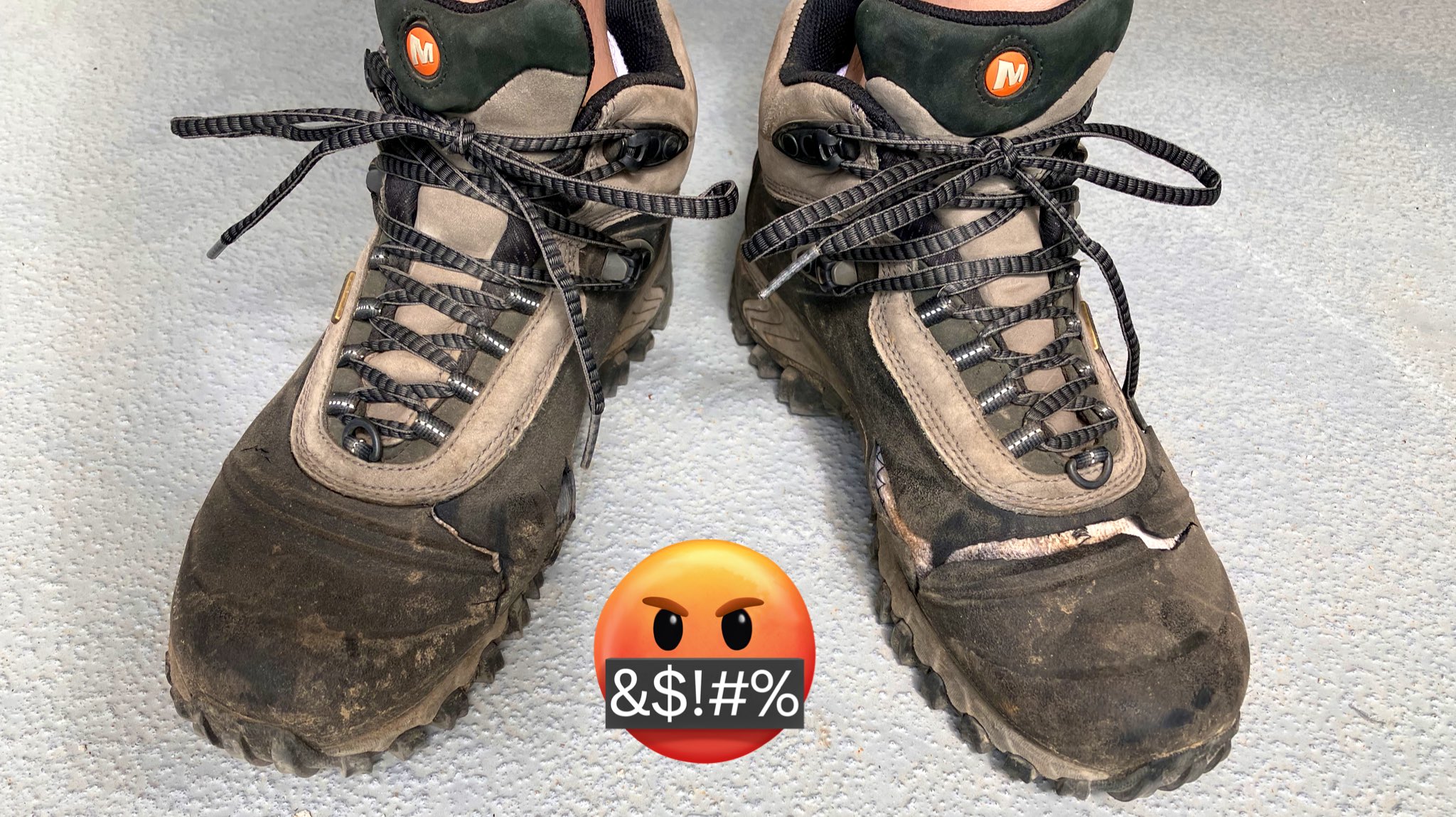 Andrea Tagliasacchi X: "Bought a pair of @MerrellUK #Merrell waterproof hiking boots, hoping for them to last a lifetime. Used less than 10 times… they their time mostly in my