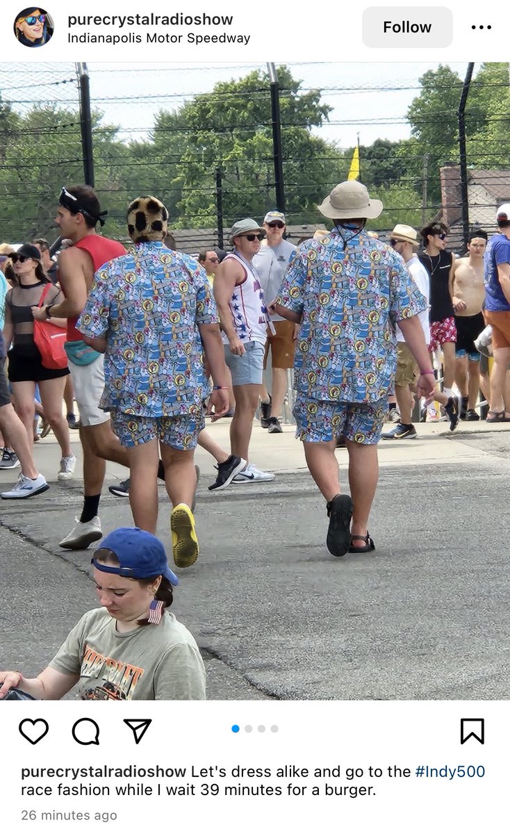Indy500Pics's tweet photo. Matching Buc-ee's ‘fits with a checkered flag ‘do is pure Indy 500! https://t.co/tzHTKoyGZm