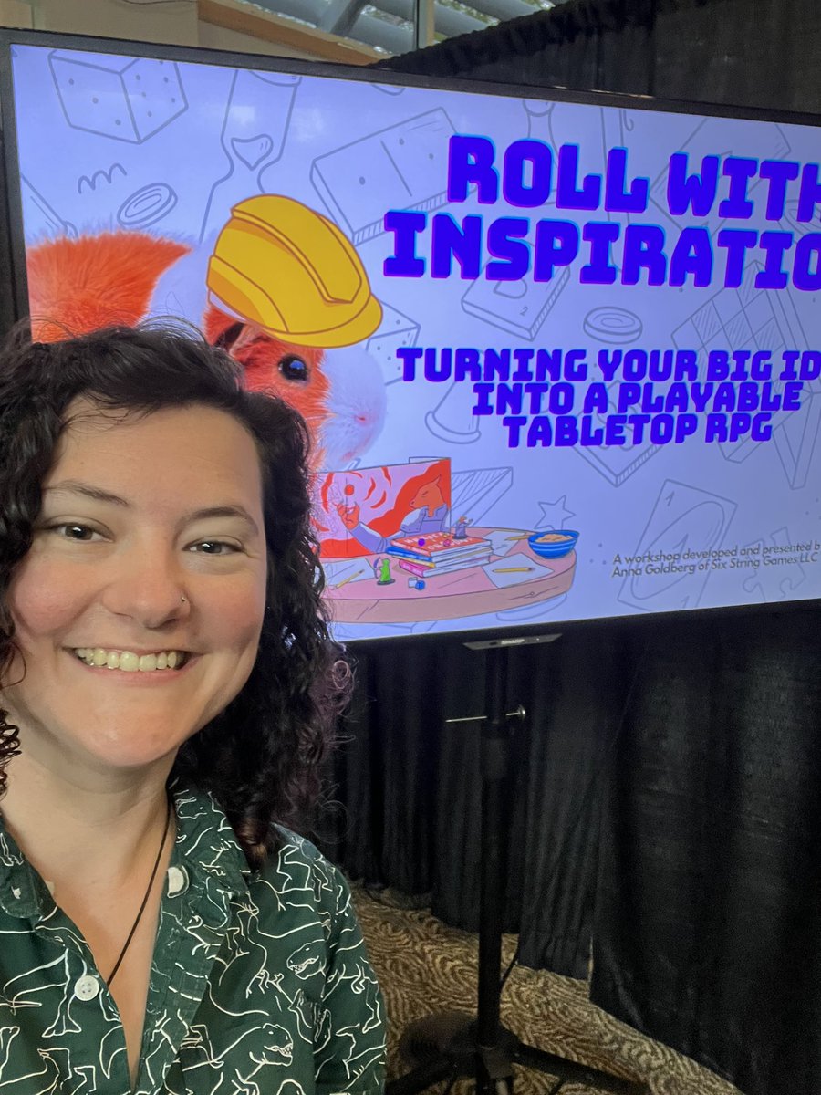 It’s panel time! Thanks to everyone who attended “Rolling With Inspiration: Turning Your Big Idea Into a Playable TTRPG”. 

I’ll be in the expo hall at Evergreen Tabletop Expo until 5pm today selling the games I talked about. 

#ttrpg #rpgsnacks #gamedesign  <a href="/ETXWA/">Evergreen Tabletop Expo</a>