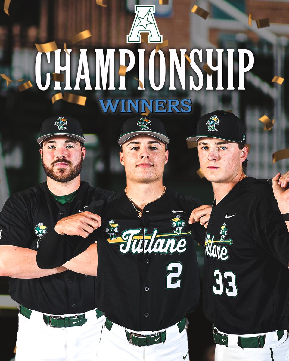 Tulane Green Wave (@tulaneathletics) on Twitter photo THEY CALL IT CHAOS, WE CALL IT DESTINY!
It's not how you start, it's how you finish!
Congratulations <a href="/GreenWaveBSB/">Tulane Baseball</a> on becoming <a href="/American_BSB/">American Baseball</a> conference championship!
#Rollwave THEY CALL IT CHAOS, WE CALL IT DESTINY!
It's not how you start, it's how you finish!
Congratulations <a href="/GreenWaveBSB/">Tulane Baseball</a> on becoming <a href="/American_BSB/">American Baseball</a> conference championship!
#Rollwave