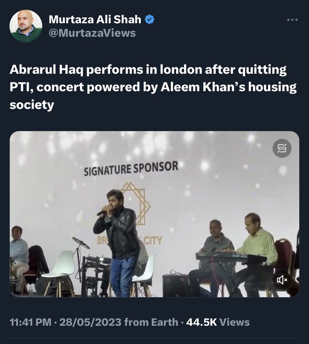 Factsbust's tweet photo. #RapeRumor 🚫

PTI's social media cell is propagating the rape of the women of @AbrarUlHaqPK house and rape is being described as the reason for leaving the party of Abrarulhaq, while Abrarulhaq, who left the party a day ago, is performing a concert in London today. https://t.co/svp6xcLEGr