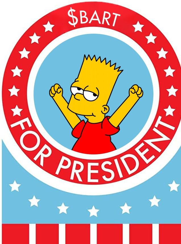 Introducing our nominee for the President of Crypto: $BART Simpson! 🙌🎩

With his wit, charm, and unparalleled wisdom in the world of finance, BART is ready to take charge and run the show like no other. 🌟💼

From Springfield to the forefront of blockchain innovation. 💪📈