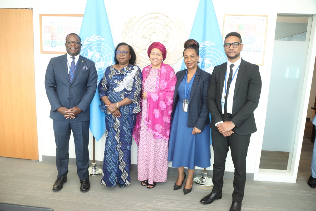 With The Vice President <a href="/unGa/">UNGA</a> for the MTR of the Disaster Risk Reduction  where she interacted with the DSG <a href="/AminaJMohammed/">Amina J Mohammed</a>  <a href="/HabeenzuMumbi/">Precious Kabungo Mumbi Habeenzu</a>
