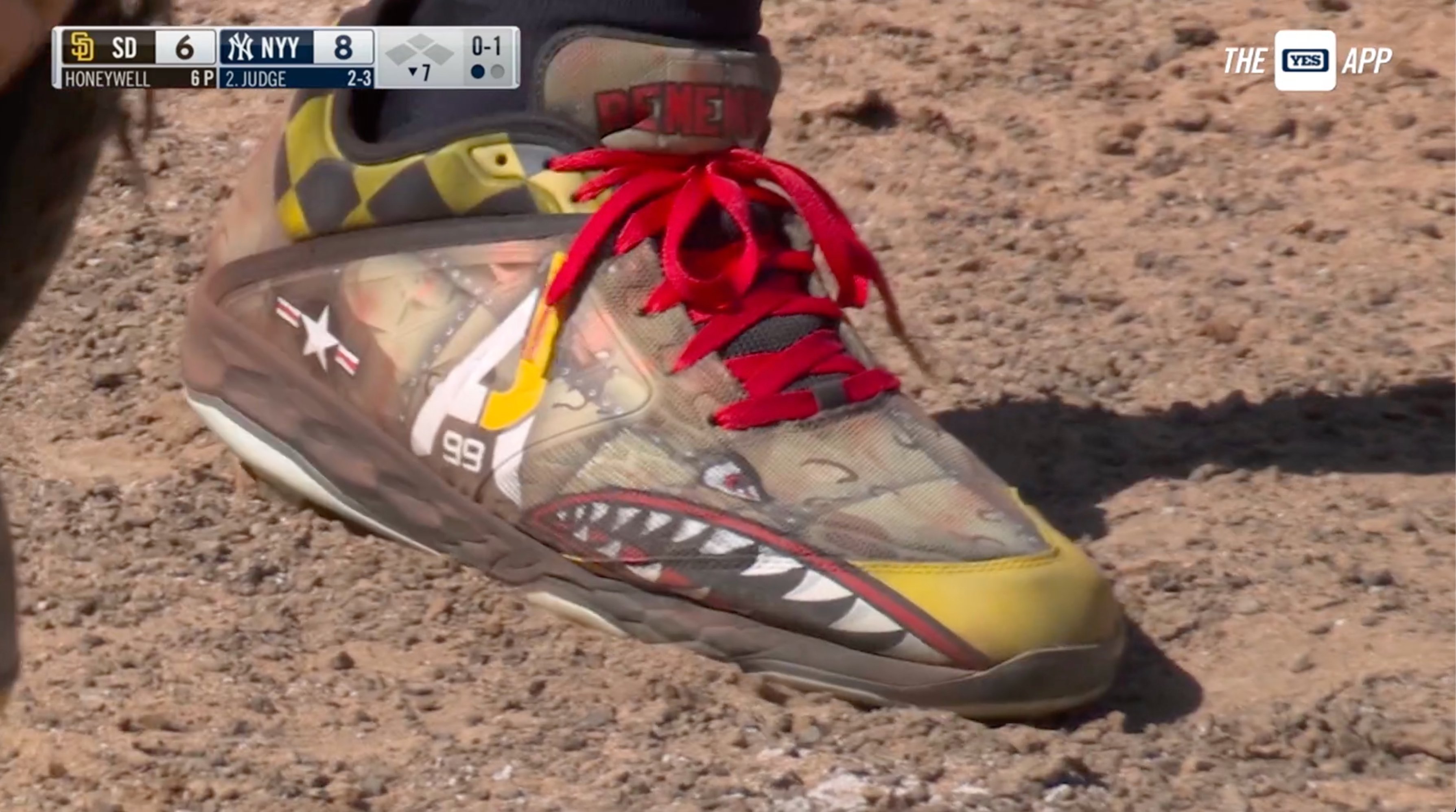 YES Network on X: Aaron Judge's cleats 👌🫡 #YANKSonYES   / X