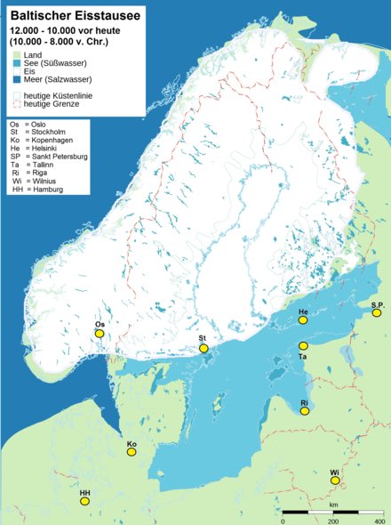 Vor 10 000 Jahren produzierten Volvo und SAAB zu viel Kohlendioxid und andere durch menschliche Aktivitäten verursachte Treibhausgase.  

Das Eis nördlich des heutigen Stockholm schmolz. 

Dies war folglich das Ende des proglazialen Ostseesees und der Beginn der Yoldia-See.