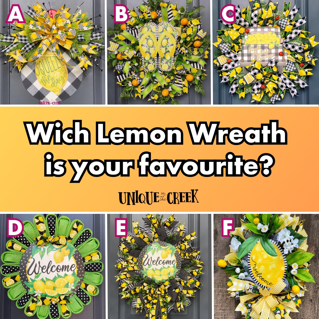 We just can't get enough of these juicy and super refreshing Lemon Wreaths. Can you pick a favourite? 🍋🍋

Learn how to get started 👇
go.uniqueinthecreek.com/easy

📹 #MakeitlikeLaurie👇
go.uniqueinthecreek.com/youtube

#UITC #summerdecor #wreathmakers #wreath #DIY #crafts