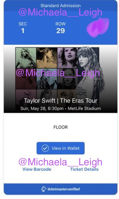 **SELLING**
💌 (1) FLOOR ticket for MetLife on 5/28; $401.53 TOTAL (this includes ticket insurance)
💌 DM @Michaela__Leigh if interested!
(Ticket has been verified, but please ask your own questions — PURCHASE AT YOUR OWN RISK) 
💌 ONLY use PayPal G&S❗️